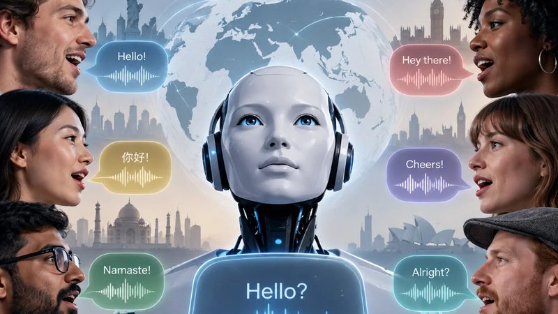 Faces from around the world speaking to a machine