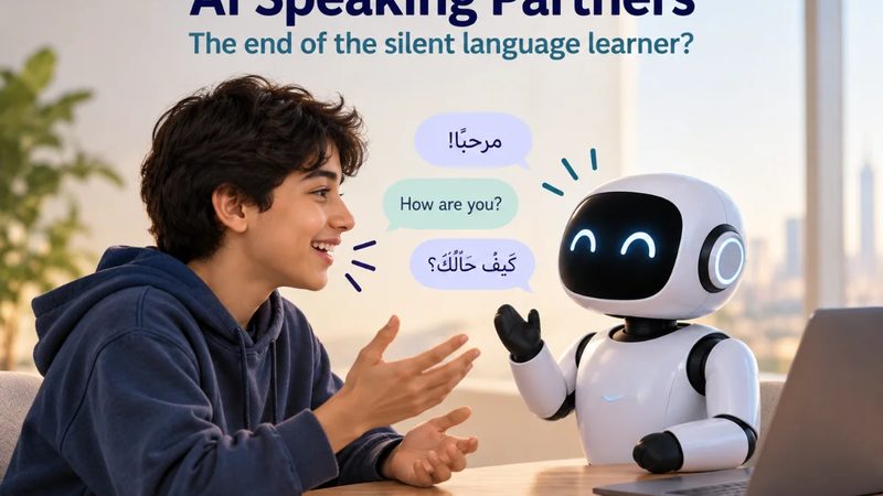 A pupil practising speech with an AI partner
