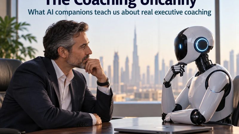 An executive in conversation with an AI companion